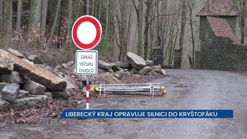 Liberecký kraj opravuje silnici do Kryštofova Údolí