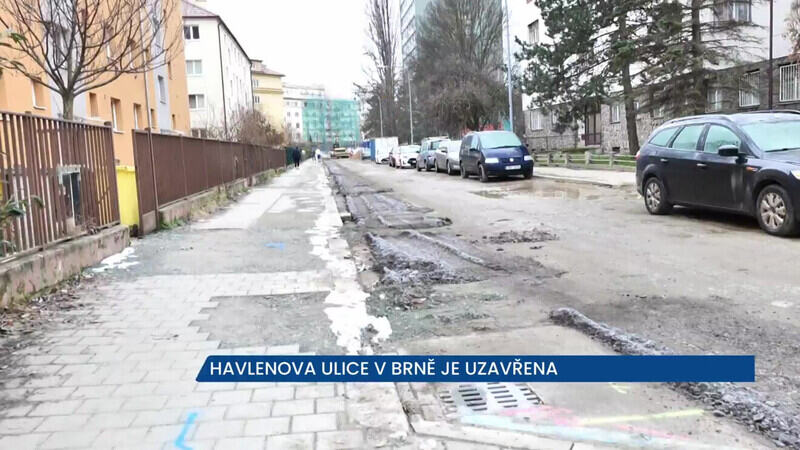 Havlenova ulice v Brně je uzavřena, platí objízdná trasa