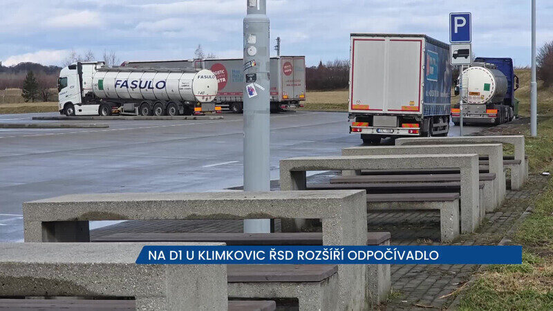 Na D1 u Klimkovic ŘSD rozšíří odpočívadlo o místa pro kamiony, autobusy i karavany