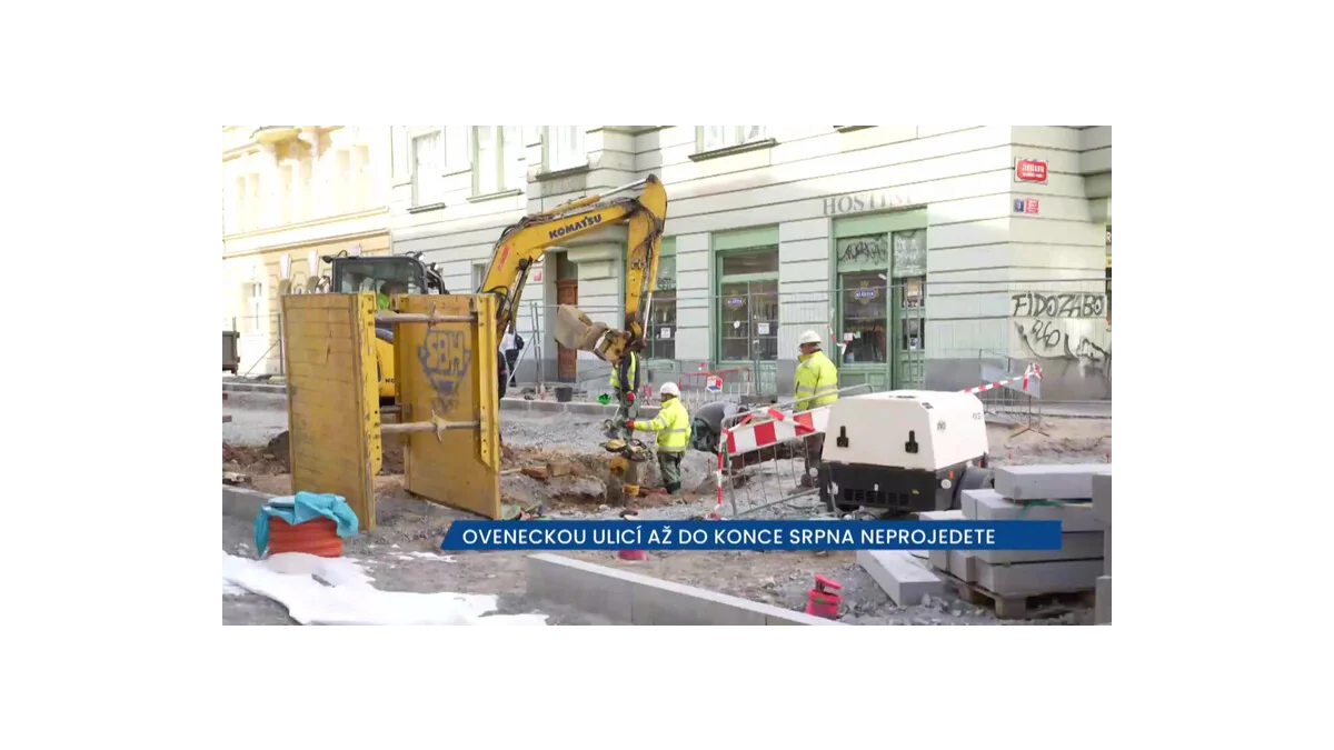 Ovenecká ulice v Praze 7: Doprava uzavřena