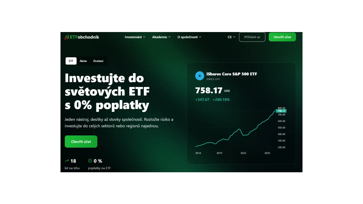 Investujte s ETFobchodníkem snadno a bez poplatků