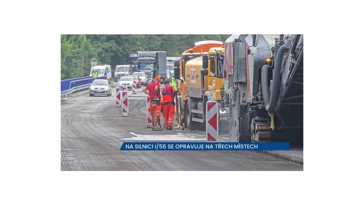 Opravy na silnici I/56 v Ostravici a okolí