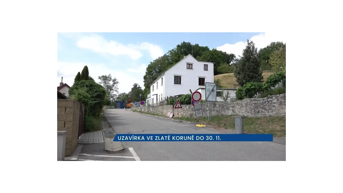Stavební uzavírka ve Zlaté Koruně komplikuje dopravu