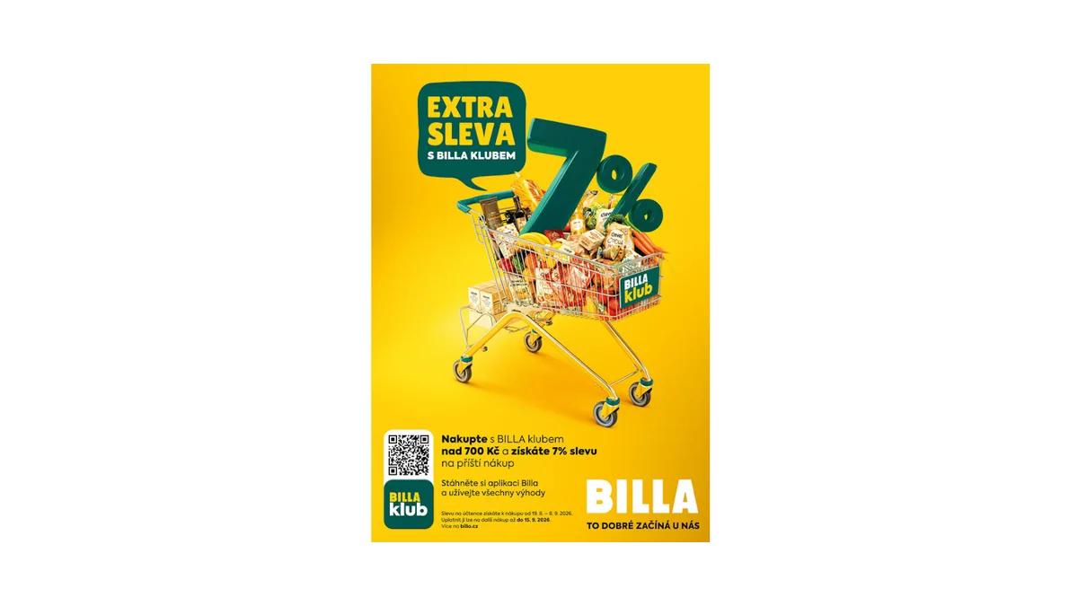 Získejte 7% slevu na další nákup s BILLA